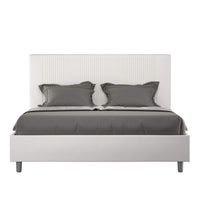 Letto Matrimoniale rivestito in Similpelle - GOYA Tipologia Letto: Con Rete e Contenitore, Dimensione Rete: 160x190, Colore: Bianco