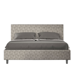 Letto Matrimoniale rivestito in Tessuto Era - ADELE Tipologia Letto: Con Rete e Contenitore, Dimensione Rete: 160x200, Colore: Grigio