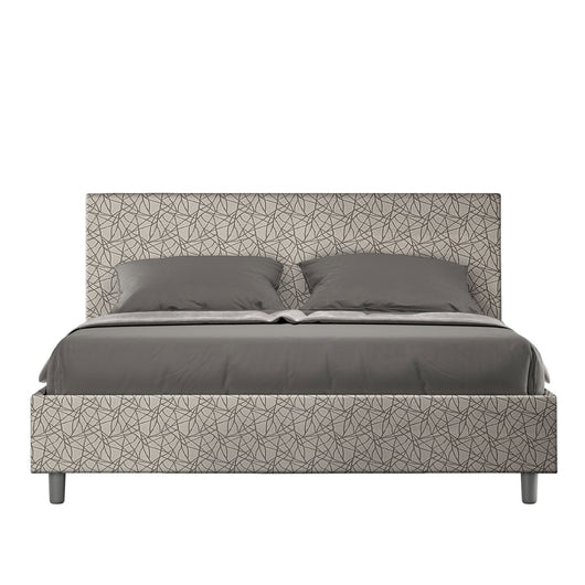 Letto Matrimoniale rivestito in Tessuto Era - ADELE Tipologia Letto: Con Rete e Contenitore, Dimensione Rete: 160x200, Colore: Grigio