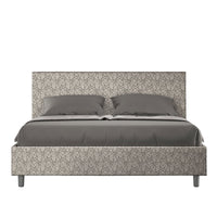 Letto Matrimoniale rivestito in Tessuto Era - ADELE Tipologia Letto: Con Rete e Contenitore, Dimensione Rete: 160x190, Colore: Grigio