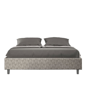 Letto Matrimoniale rivestito in Tessuto Era - AZELIA Tipologia Letto: Con Rete e Contenitore, Dimensione Rete: 160x210, Colore: Grigio