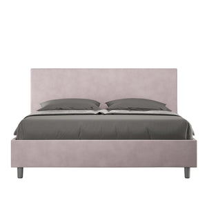 Letto Matrimoniale rivestito in Microfibra - ADELE Dimensione Rete: 160x210, Colore: Glicine, Tipologia Letto: Con Rete e Contenitore
