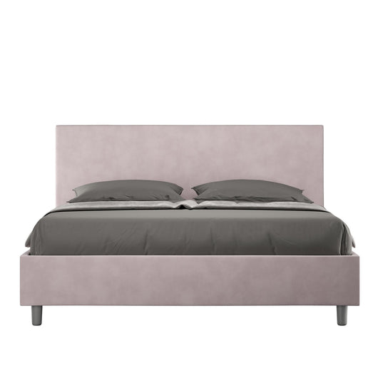 Letto Matrimoniale rivestito in Microfibra - ADELE Dimensione Rete: 160x200, Colore: Glicine, Tipologia Letto: Con Rete e Contenitore