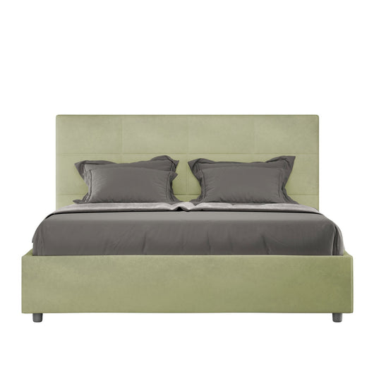 Letto alla Francese rivestito in Microfibra - MIKA Tipologia Letto: Con Rete, Dimensione Rete: 140x190, Colore: Tè verde