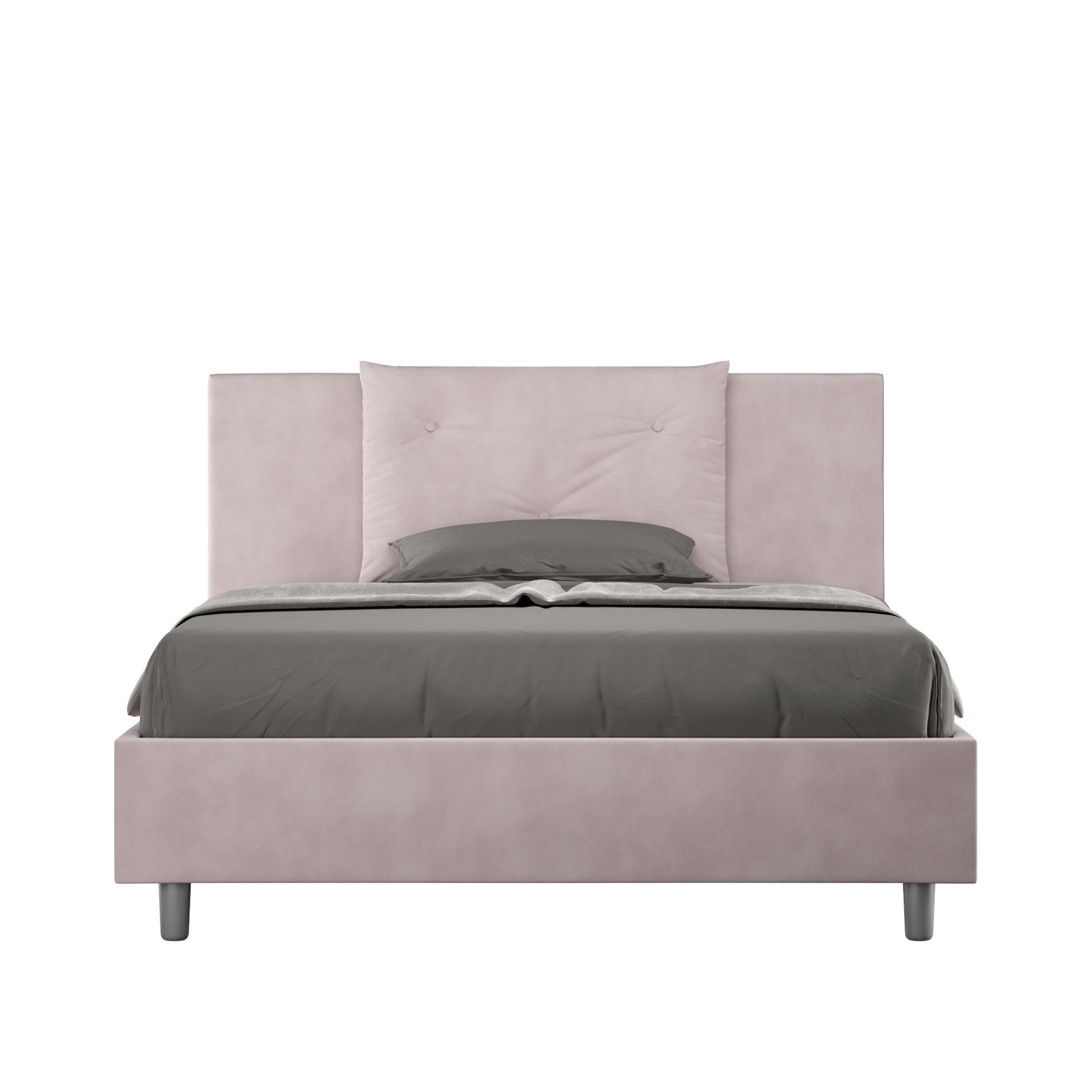 Letto alla Francese rivestito in Microfibra - APPIA Dimensione Rete: 140x210, Tipologia Letto: Con Rete e Contenitore, Colore: Glicine