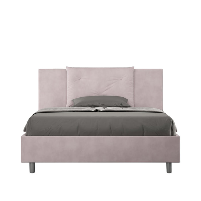 Letto alla Francese rivestito in Microfibra - APPIA Colore: Glicine, Dimensione Rete: 140x200, Tipologia Letto: Con Rete
