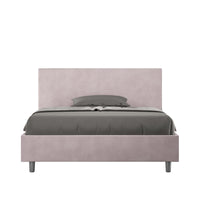 Letto alla Francese rivestito in Microfibra - ADELE Dimensione Rete: 140x190, Tipologia Letto: Con Rete e Contenitore, Colore: Glicine