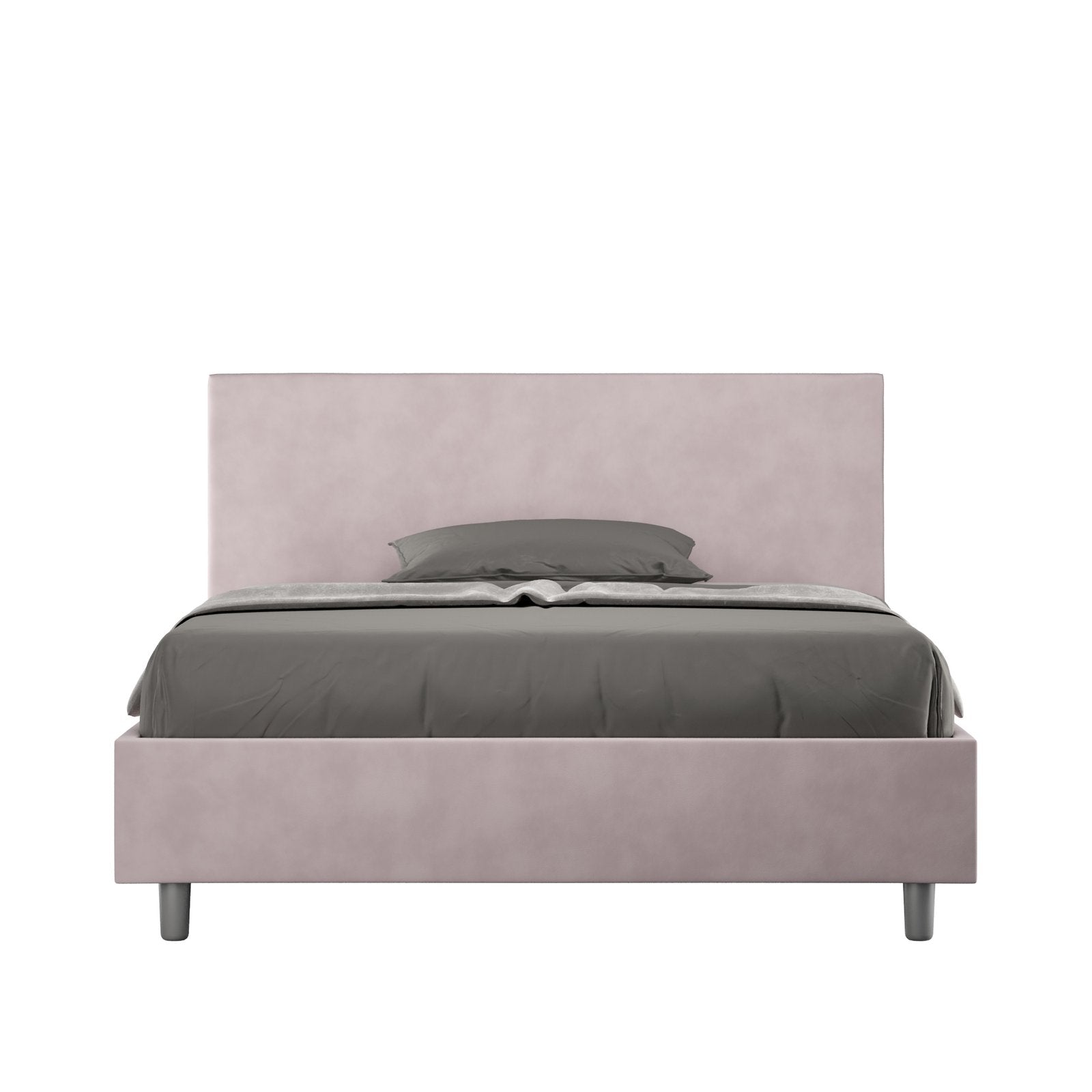 Letto alla Francese rivestito in Microfibra - ADELE Dimensione Rete: 140x210, Tipologia Letto: Con Rete e Contenitore, Colore: Glicine