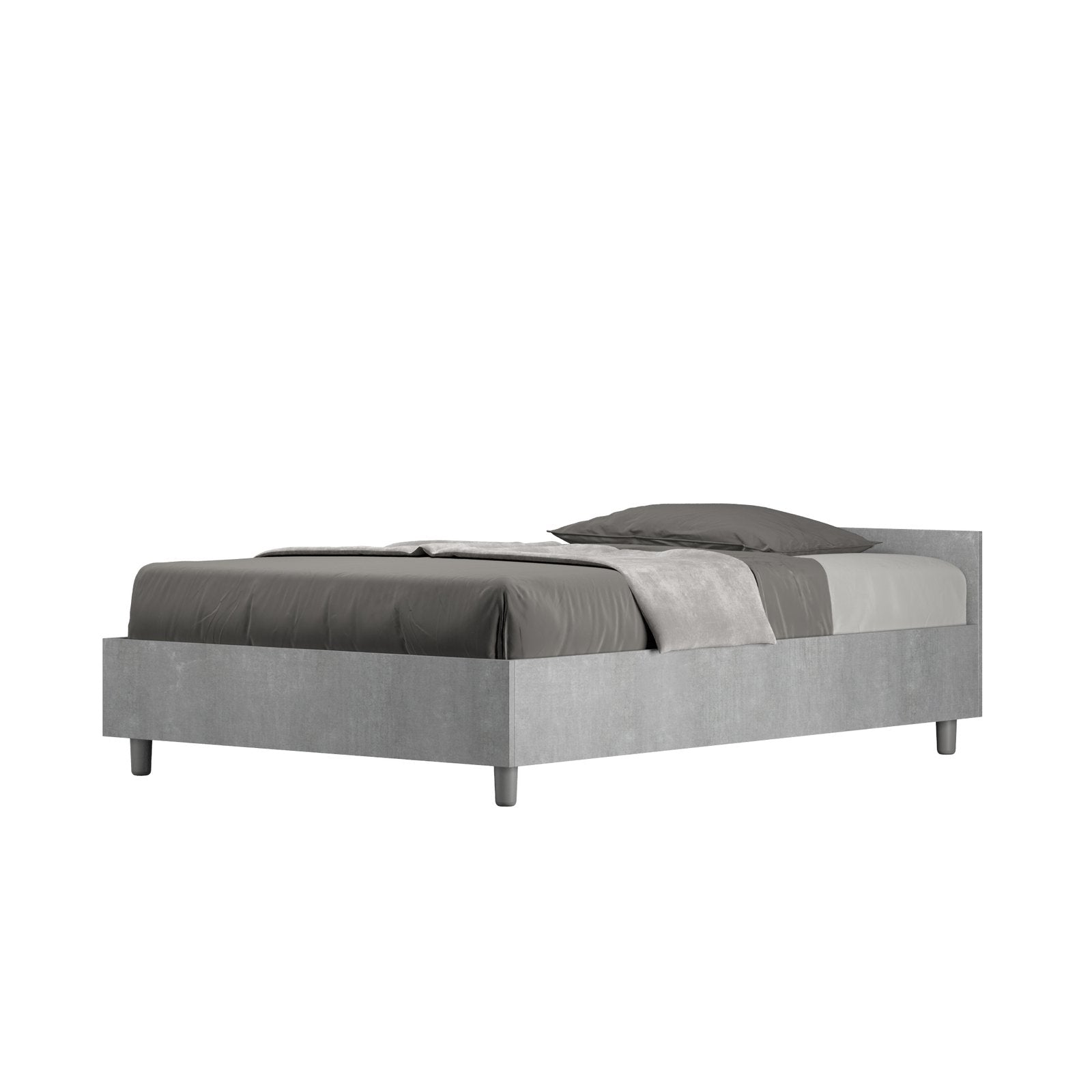 Letto una piazza e mezza - NUAMO Colore: Grigio, Dimensione Rete: 120x200, Tipologia Letto: Con Rete