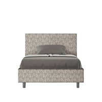 Letto una piazza e mezza rivestito in Tessuto Era - ADELE Dimensione Rete: 120x210, Tipologia Letto: Con Rete e Contenitore, Colore: Grigio
