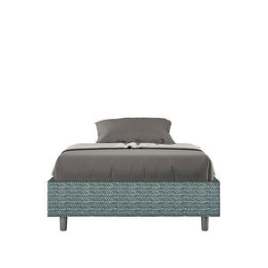 Letto una piazza e mezza rivestito in Tessuto Aragona - AZELIA Tipologia Letto: Con Rete, Colore: Blu, Dimensione Rete: 120x190
