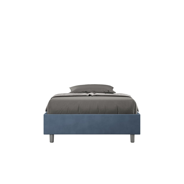 Letto una piazza e mezza rivestito in Microfibra - AZELIA Tipologia Letto: Con Rete, Colore: Blu, Dimensione Rete: 120x200