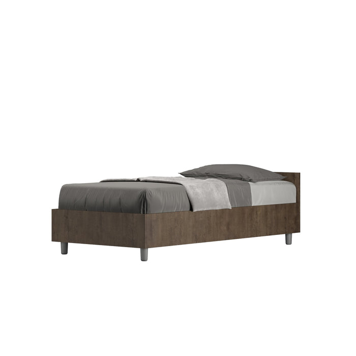 Letto Singolo - NUAMO Dimensione Rete: 80x200, Tipologia Letto: Con Rete e Contenitore, Colore: Noce
