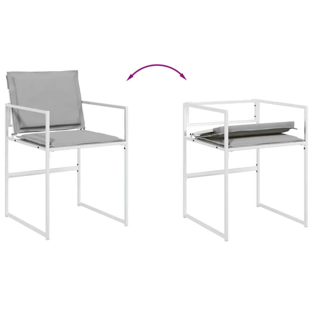 vidaXL Set da Pranzo da Giardino 9 pz con Cuscini Bianco in Textilene