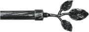 Bastone Tenda Ferro Estendibile Asta Scorritenda Anelli Foglie 160-300 cm Argento
