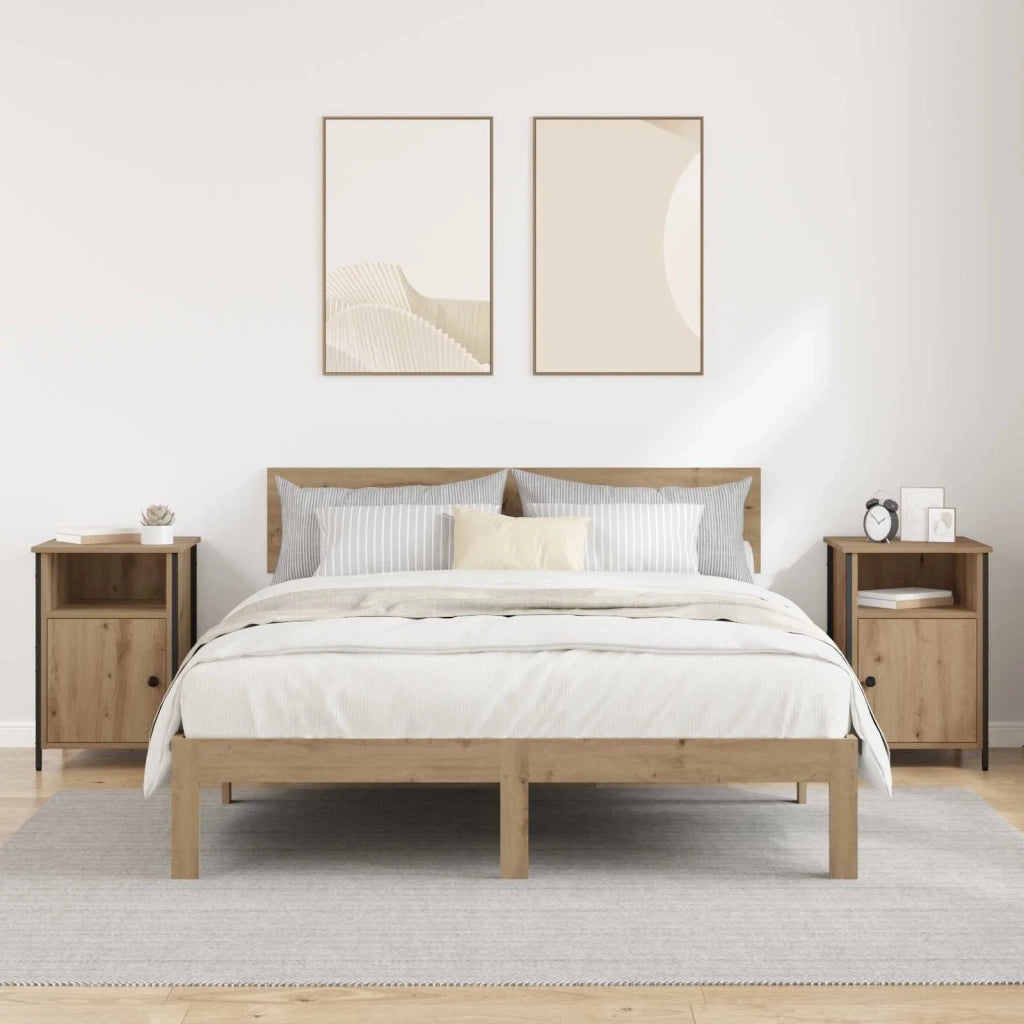 Armadio da Notte 2 pcs Rovere artigianale 40 x 42 x 60 cm