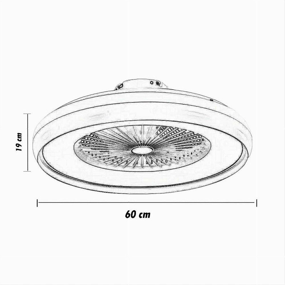 Trade Shop - Plafoniera Led 62 W Ventilatore Dimmerabile Telecomando 3 Colorazioni Luce 60006 -