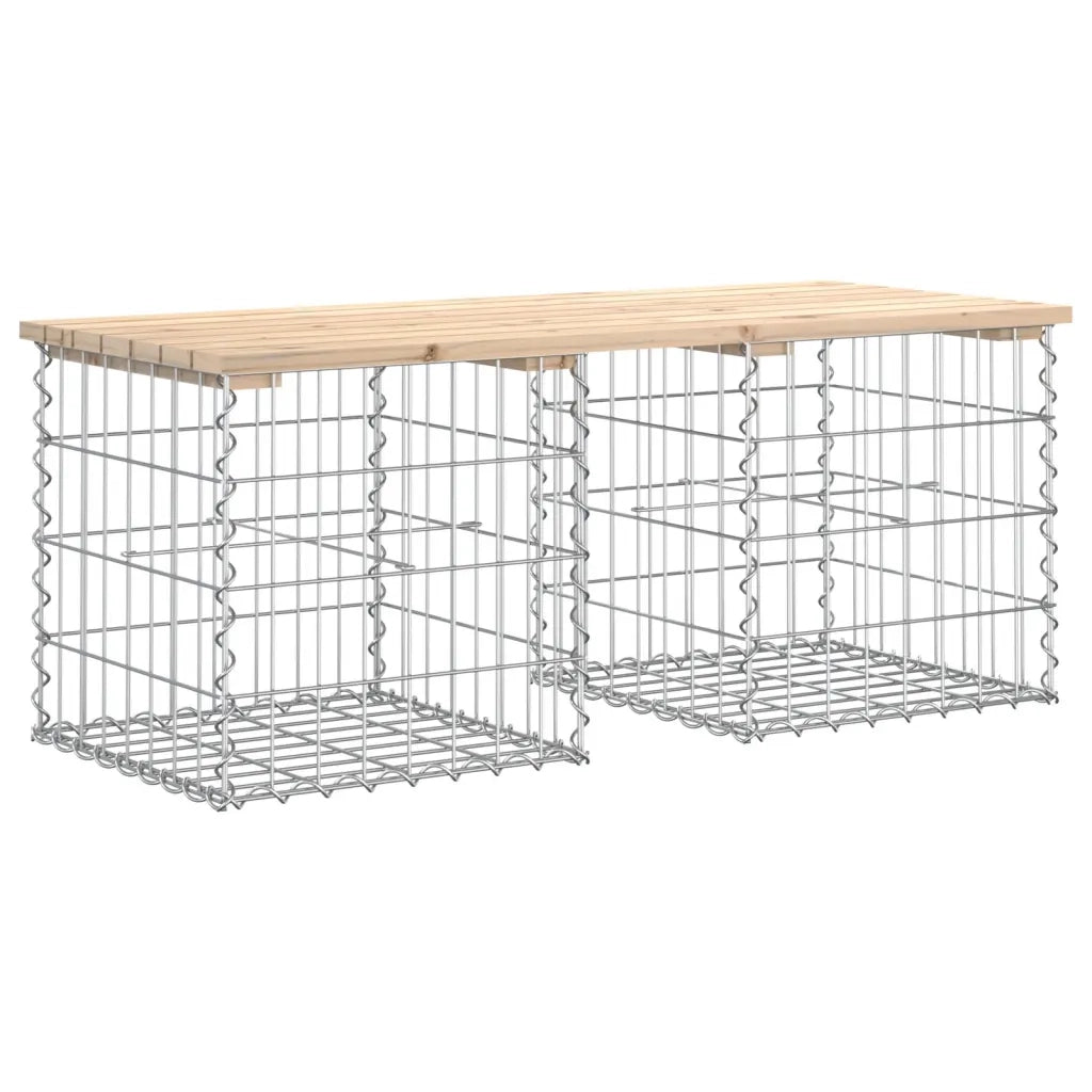Panca Giardino Design Gabbione-Sgabello-Panca da esterno 103x44x42 cm Legno Massello Pino 823155