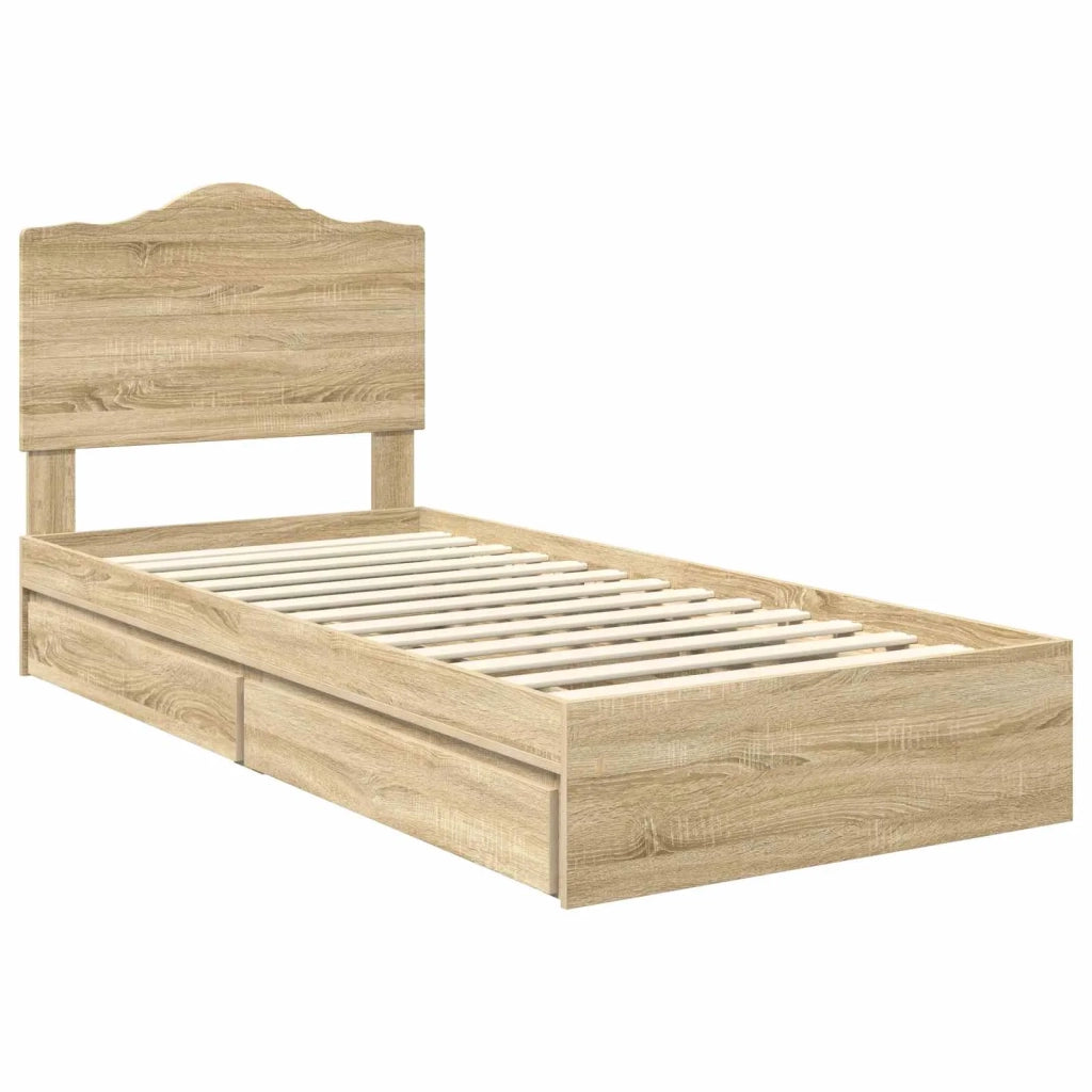 Letto con Contenitore con cassetto Rovere Sonoma 70 x 190 cm 3413557
