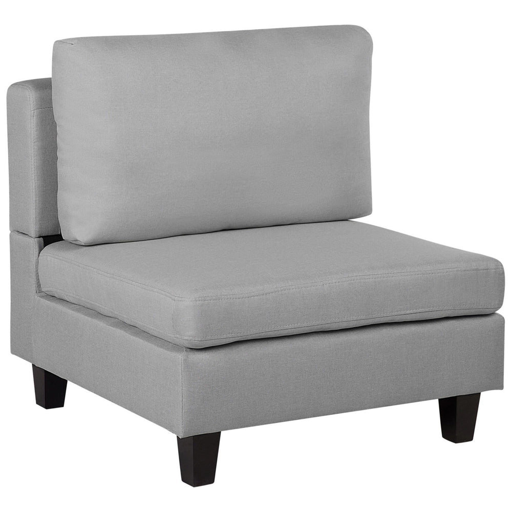Poltrona imbottita in tessuto grigio chiaro a 1 posto sezione modulare stile moderno scandinavo soggiorno