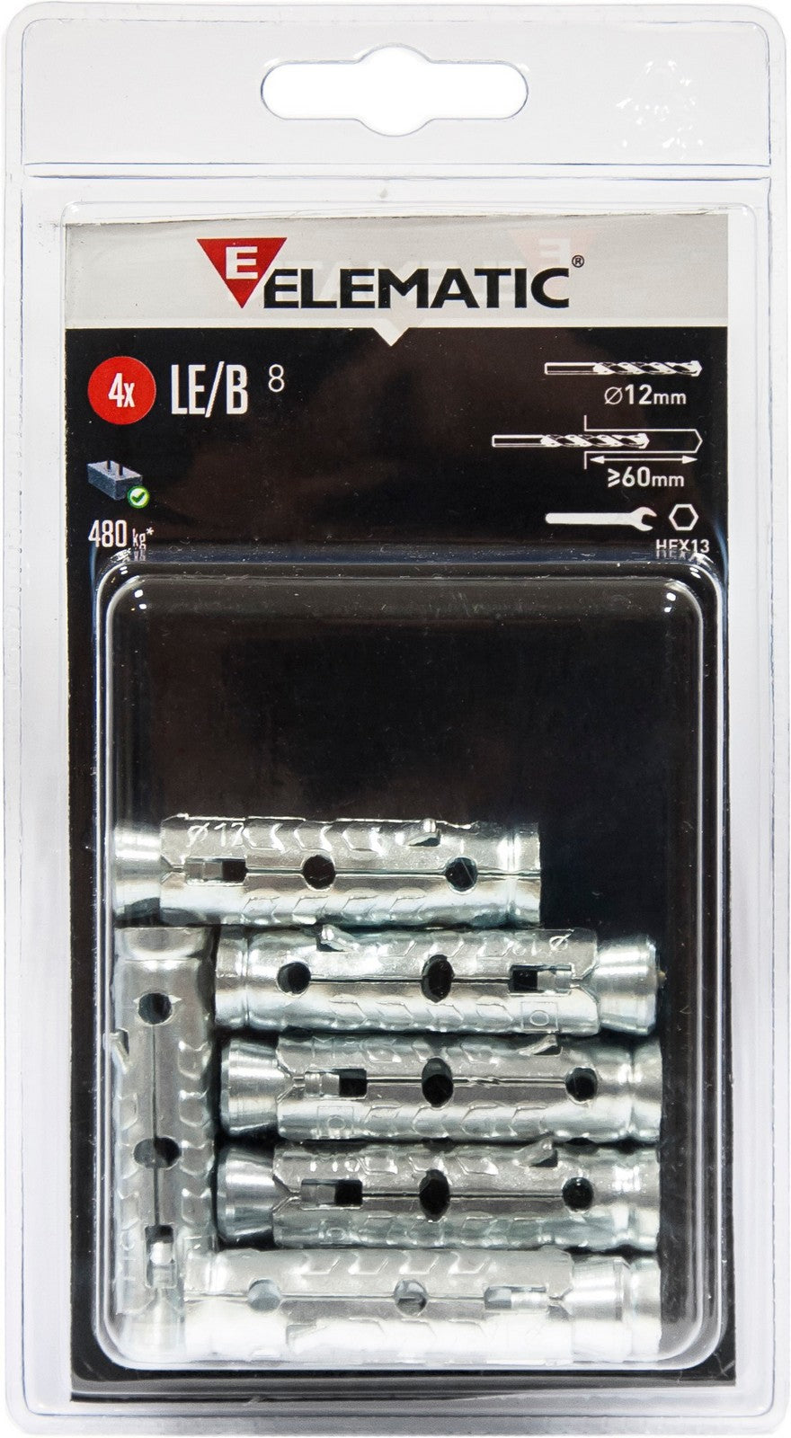 elematic blister tassello le/b6 con vite 4 pz cod:ferx.13923