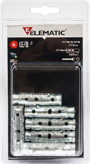 elematic blister tassello le/b6 con vite 4 pz cod:ferx.13923