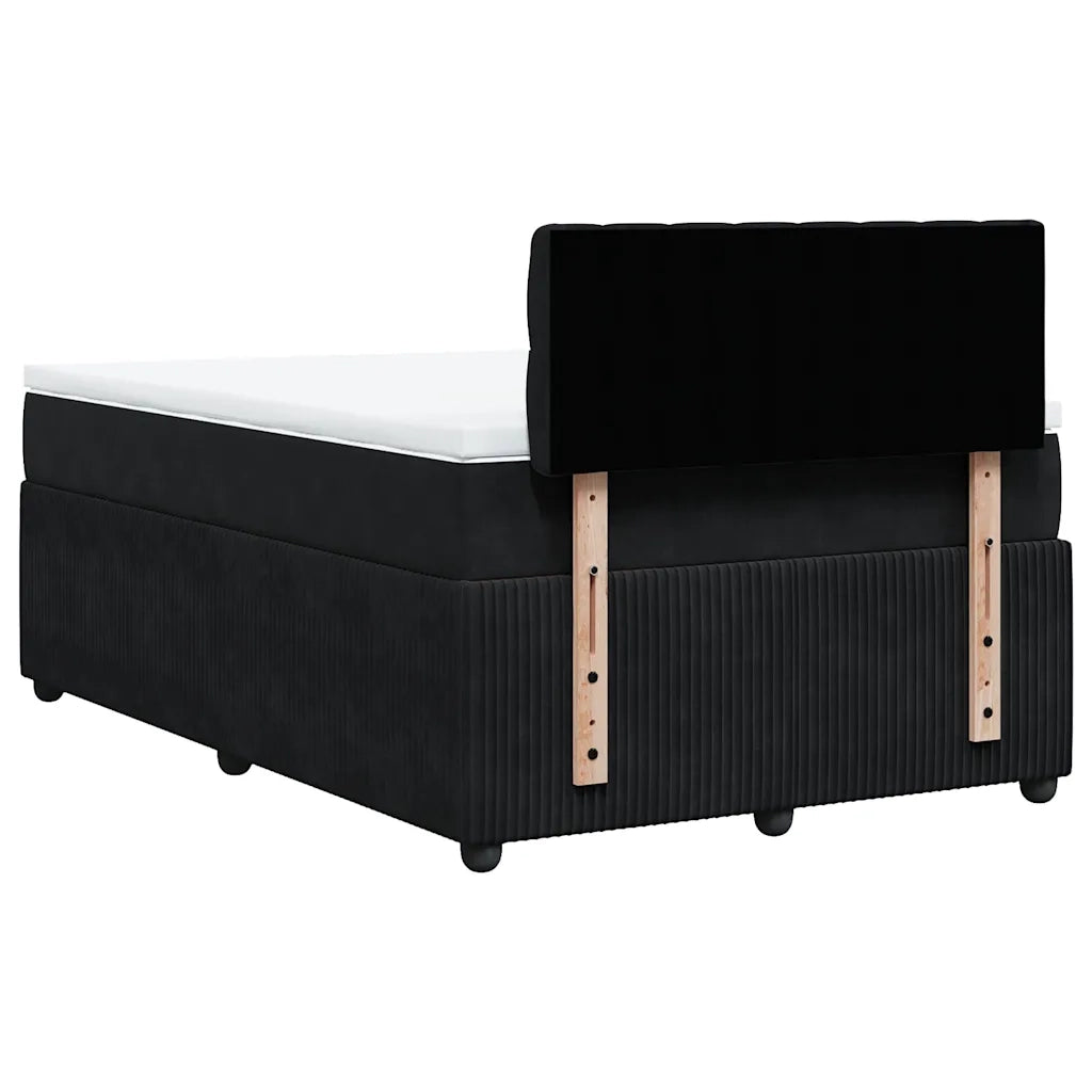 Giroletto a Molle con Materasso Nero 120x200 cm in Velluto 3287718