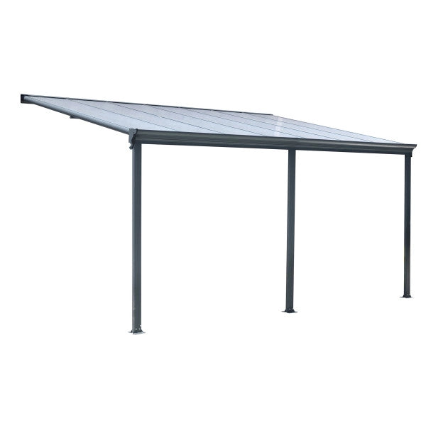 Tettoia a pergola grigia in alluminio cm 435 x 303 x 278 h