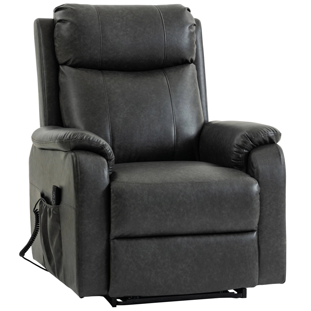 Poltrona Reclinabile Elettrica Alzapersona ¨C Zephmum ¨C Similpelle Nero