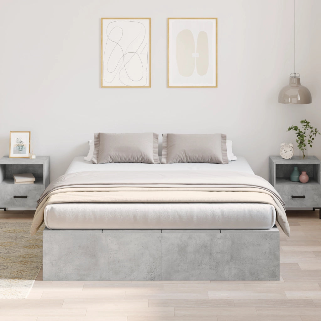 Struttura Letto con Contenitore Grigio Cemento 140x190 cm