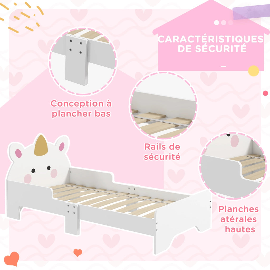 Letto a castello per bambini con rete a doghe ¨C zephmum ¨C rosa 143x74x67 cm