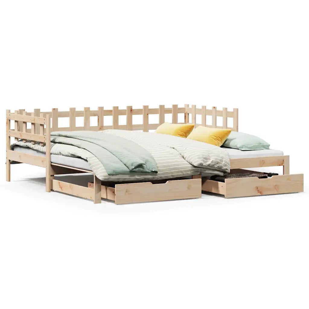 Divano Letto Estraibile con Cassetti senza Materasso 90x200 cm