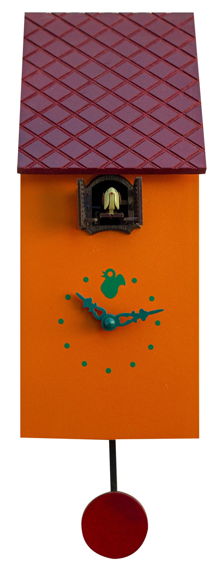 Orologio a Cucù da Parete 13x30x12 cm Pirondini Italia Portofino Arancio Giallo