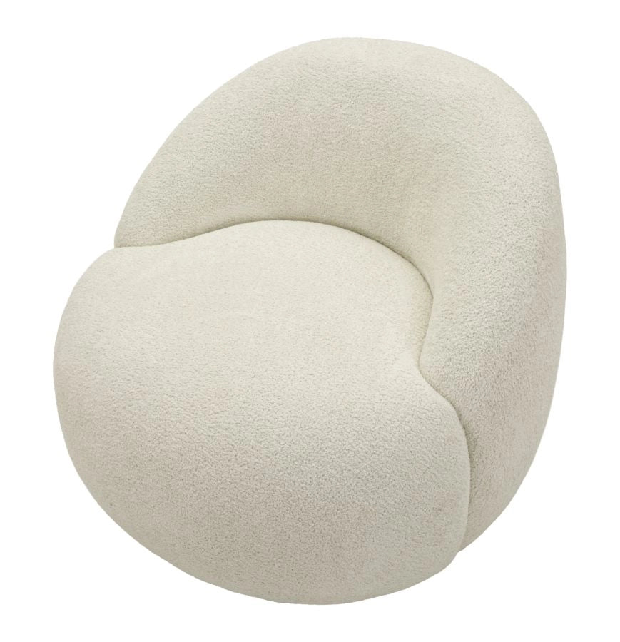 Poltrona Ginevra Bianca 81x78x64 cm in Compensato e Spugna e Poliestere Bianco