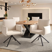 Sedia-Xylo-Lotto 4 girevole 360?? lino beige supporto lombare