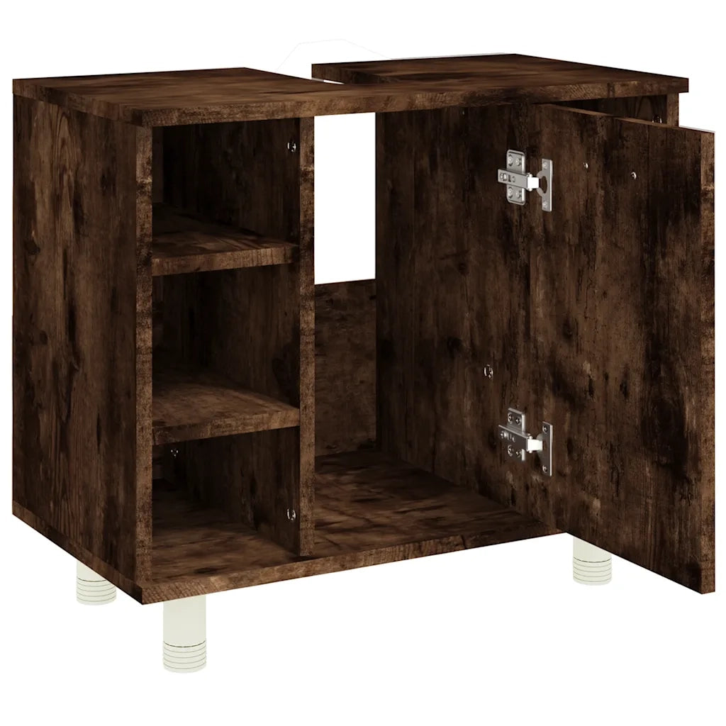 Armadietto Bagno Rovere Fumo 60x32x53,5 cm in Legno Multistrato 826372