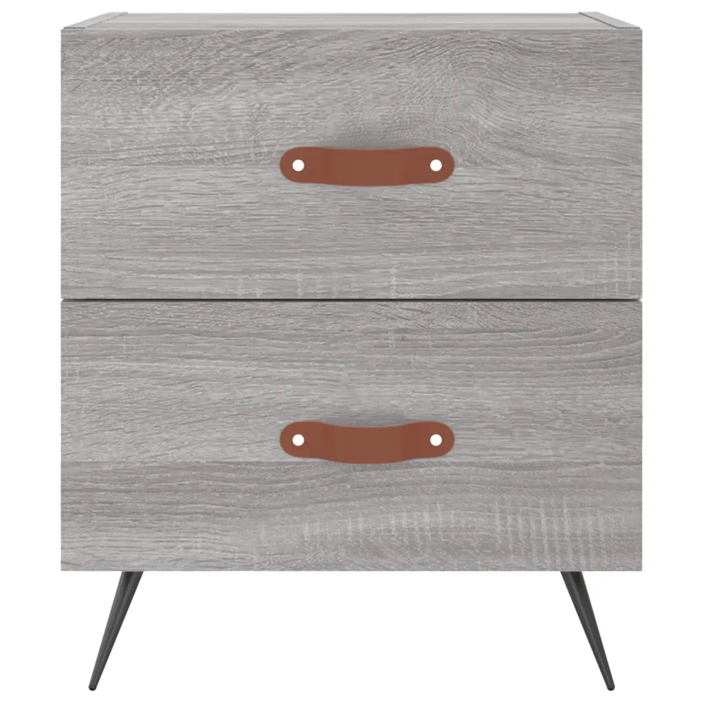 Comodini 2 pz-Set di 2 Tavolino da notte Grigio Sonoma 40x35x47,5 cm in Legno Multistrato 298569