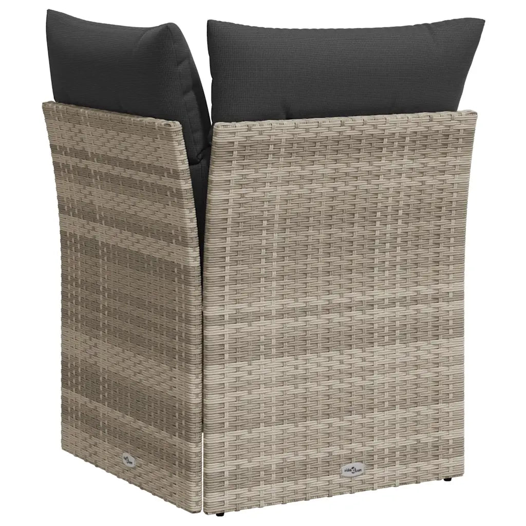 vidaXL Divano Angolare Giardino con Cuscini Grigio Chiaro Polyrattan
