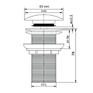 Piletta lavabo bidet automatica senza troppo pieno bronzata