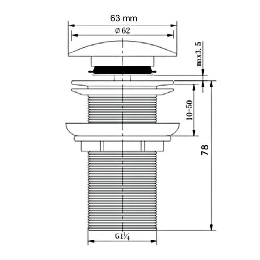 Piletta lavabo bidet automatica senza troppo pieno bronzata