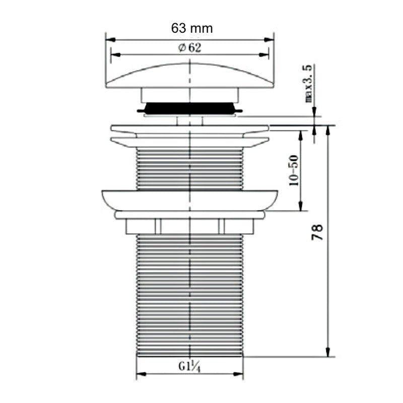 Piletta lavabo bidet automatica senza troppo pieno bronzata