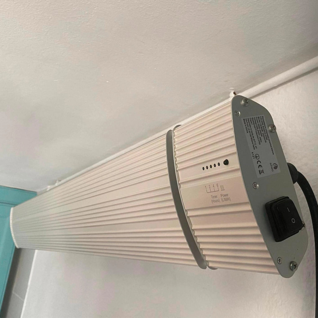 Sined Calore Bianco 1800 Radiatore a Infrarossi Per Esterno In Alluminio Da 1800w Bianco Nessuna Emissione Di Luce Elemento Riscaldante In Lega Alluminio Estruso Rivestimento Ceramico Bianco Ip65