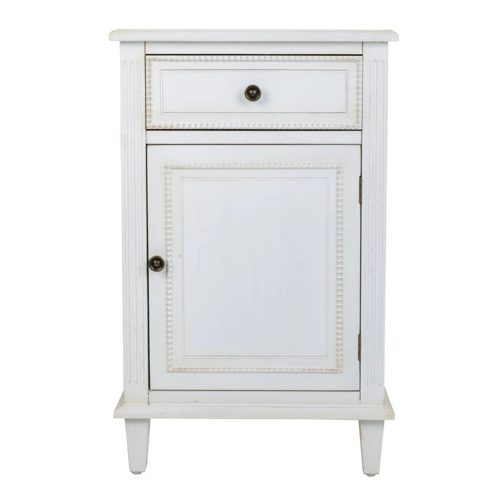 Comodino in legno laccato bianco 45x36x72