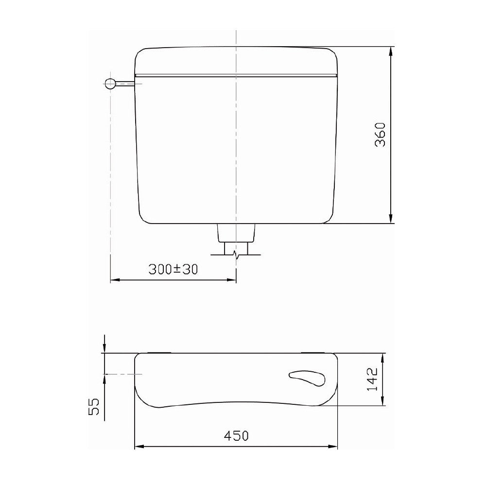 Cassetta wc con installazione a zaino completa di accessori.