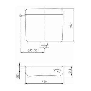 Cassetta wc con installazione a zaino completa di accessori.