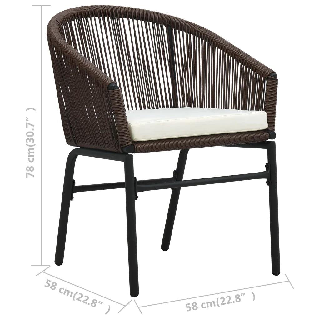 Sedie da Giardino 2 pz Marroni in Rattan PE 48136