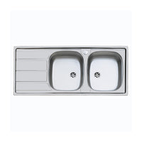 Lavello inox 2v dxsc. 116x50 incasso