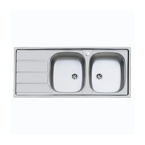 Lavello inox 2v dxsc. 116x50 incasso