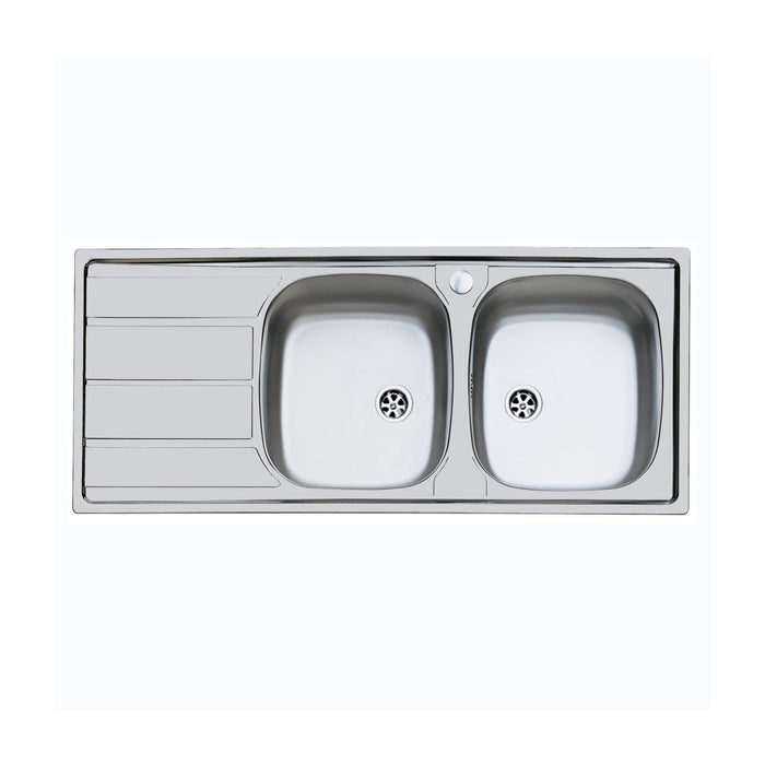 Lavello inox 2v dxsc. 116x50 incasso