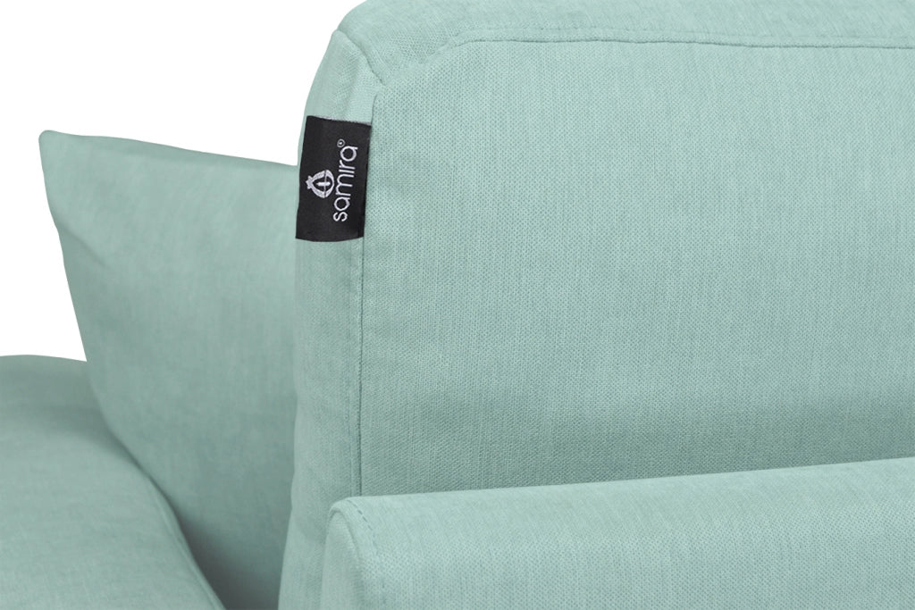 Divano 2 posti in tessuto vellutato verde tiffany piedi in metallo - Chloe - DI2P-CH20FBC-PM